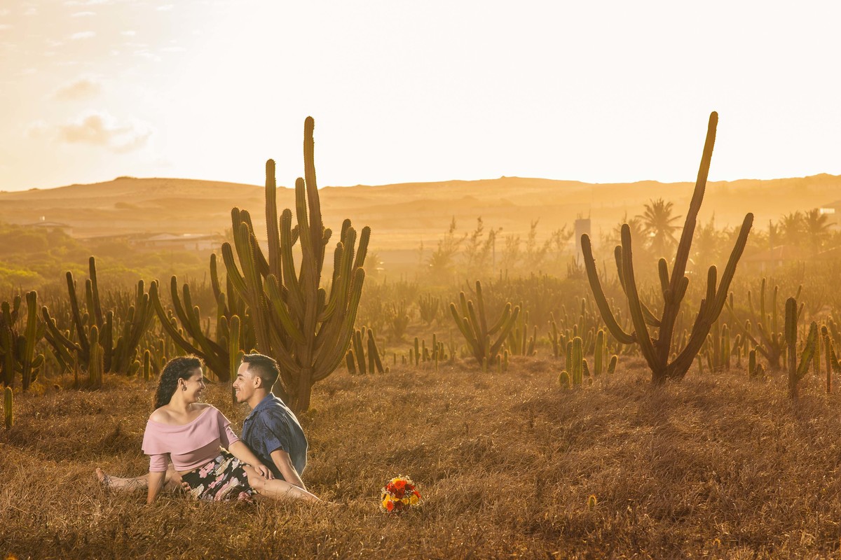 Sessão de fotos no por do sol