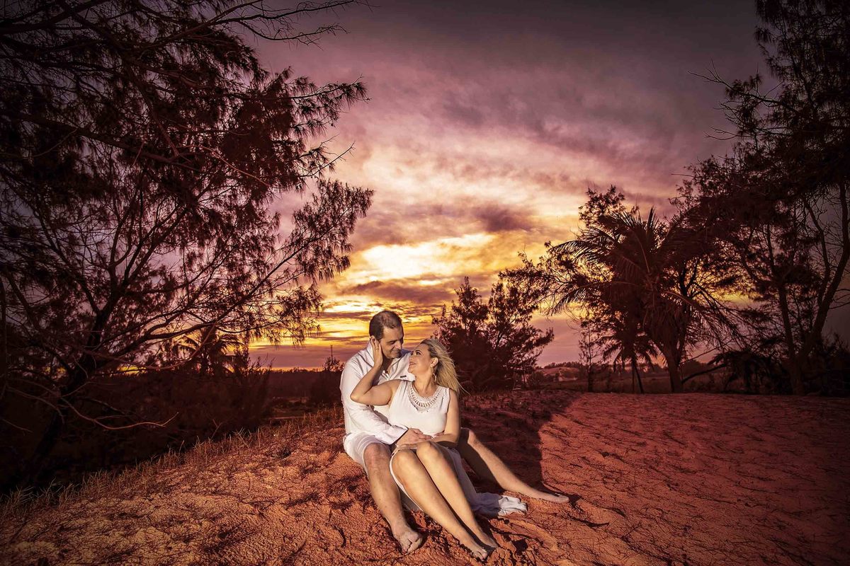 Noivos por do sol