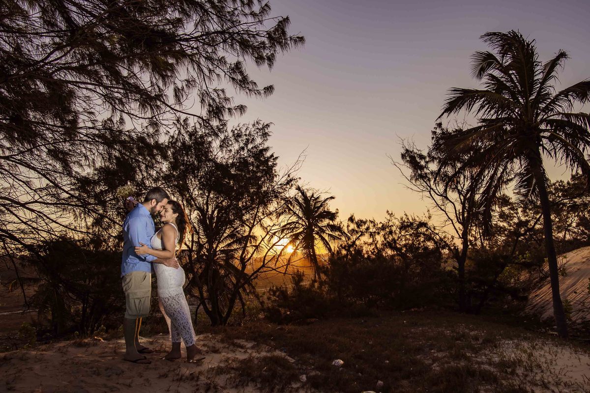 Noivos no por do sol