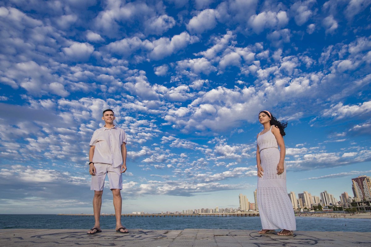 Fotografia na praia noivos