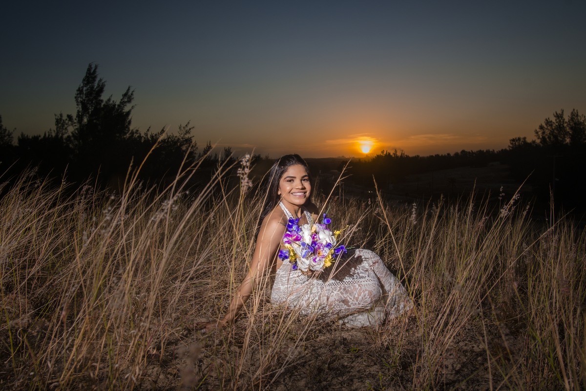 A noiva no campo