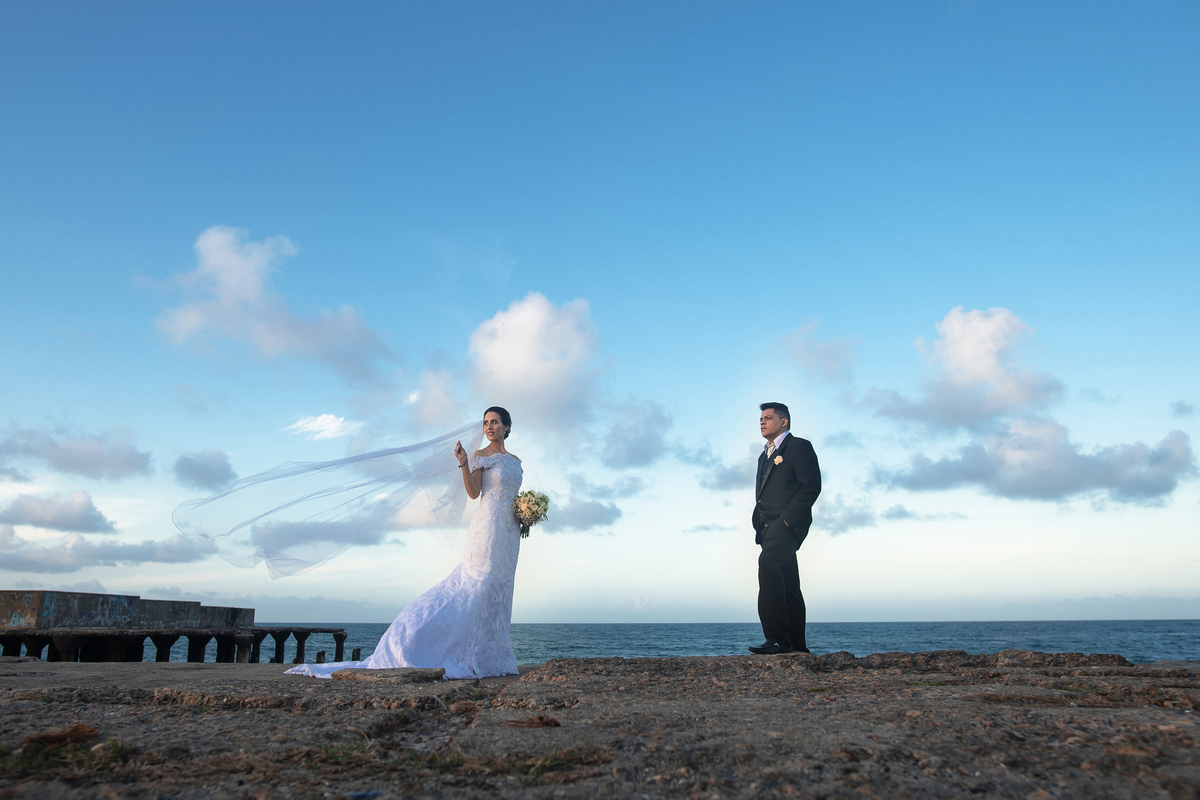 Noivos na praia