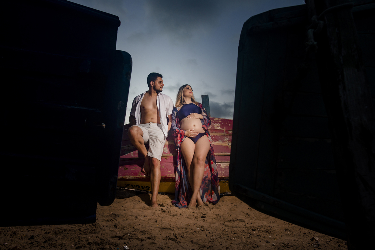 Gestante na praia Fortaleza