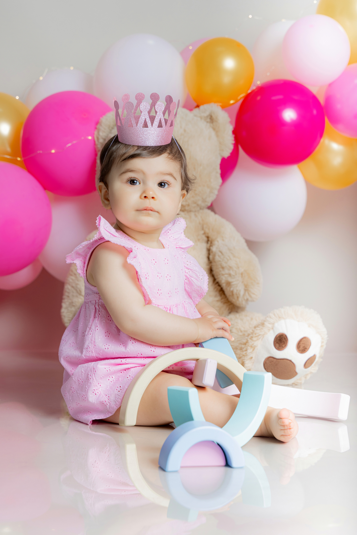 fotografia de bebe com ursinho 