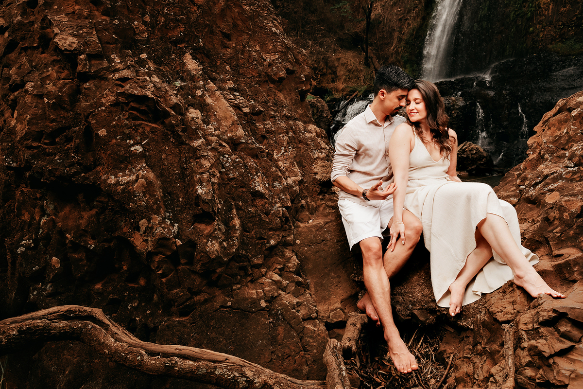 Ensaio pré wedding Cachoeira do Astor em Brotas SP