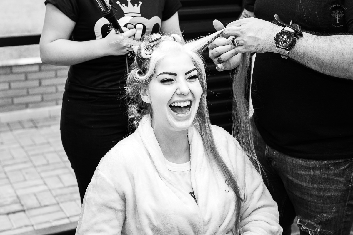 noiva sorri no making of