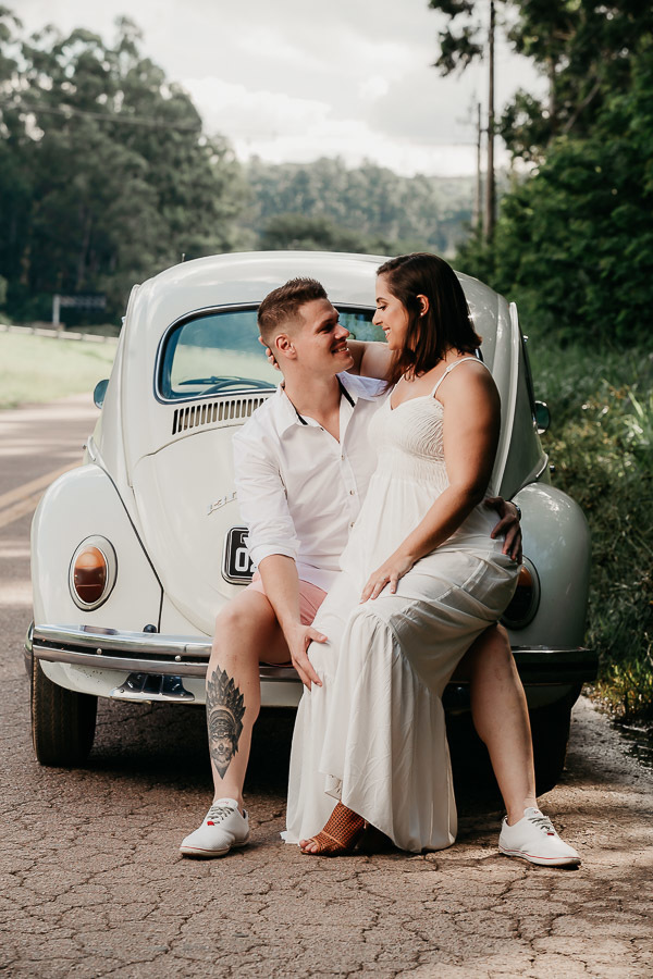 ensaio casal com fusca