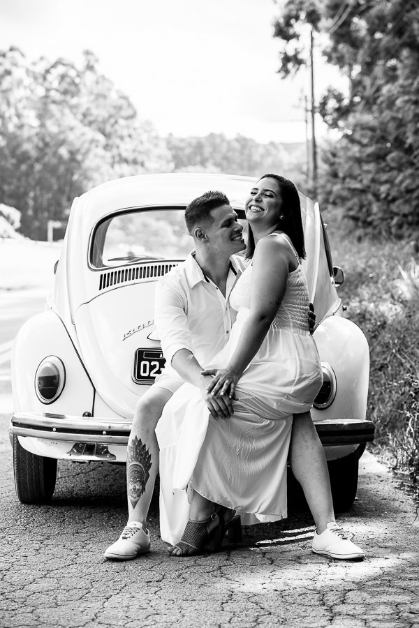 ensaio casal com fusca