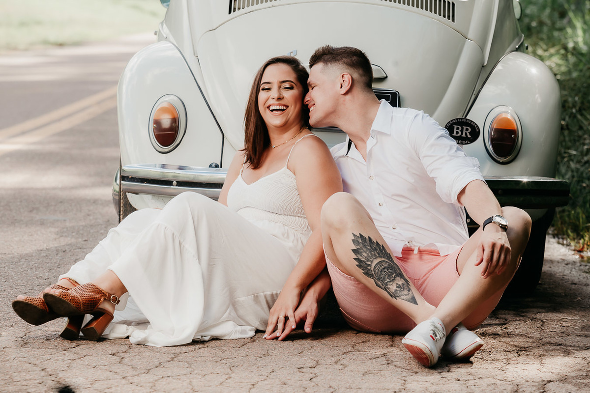 ensaio casal com fusca