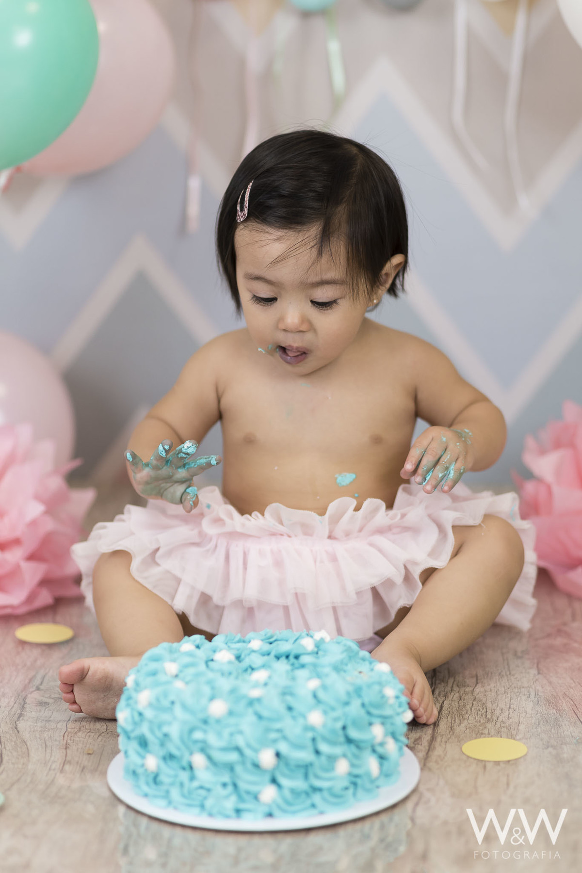 smash the cake menina maya são paulo estúdio ensaio de 1 ano wewfoto