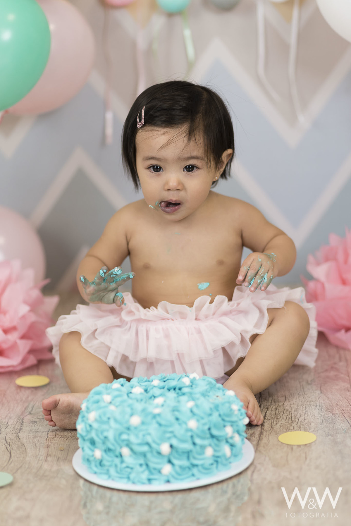 smash the cake menina maya são paulo estúdio ensaio de 1 ano wewfoto