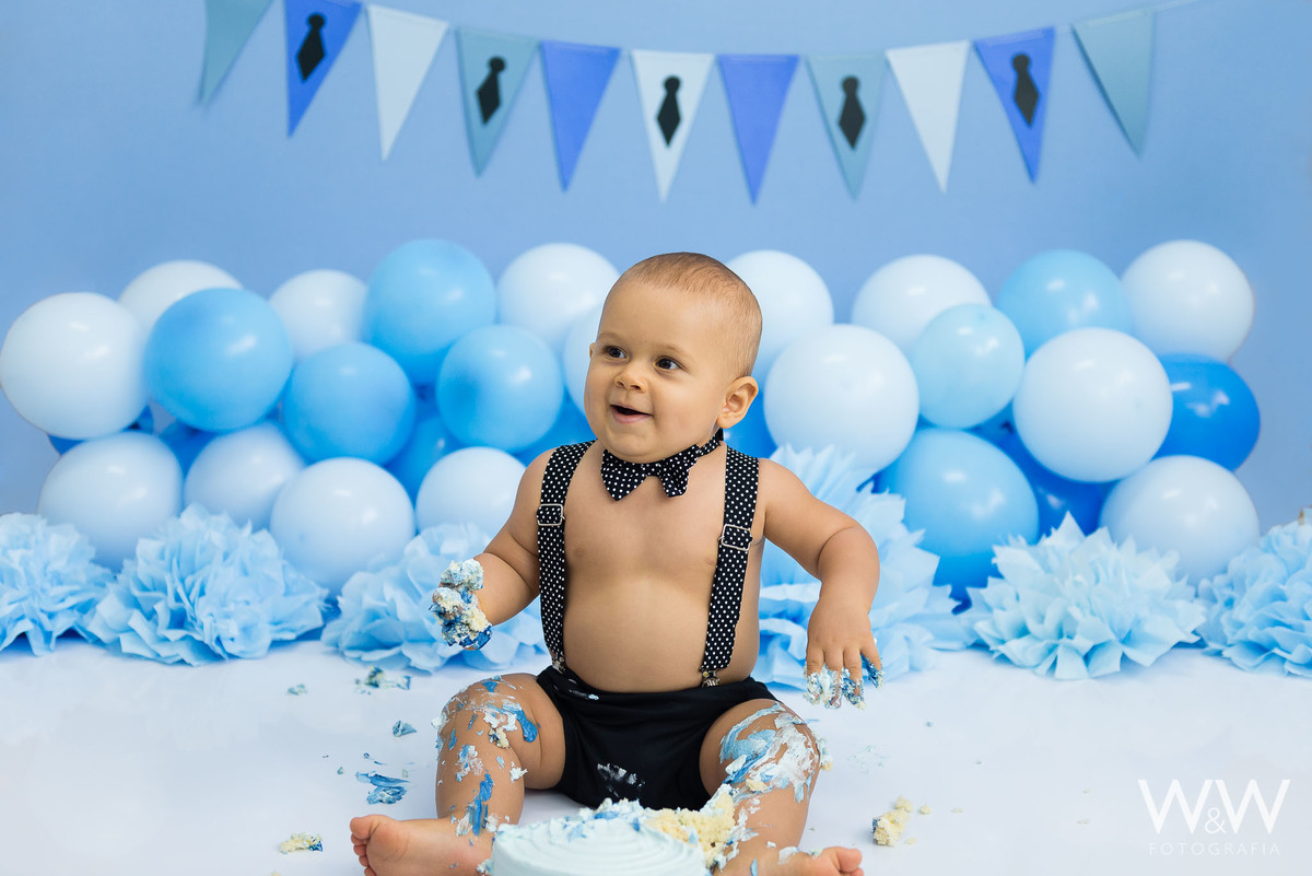 ensaio smash the cake poderoso chefinho estúdio wewfotografia são paulo chácara santo antonio menino azul