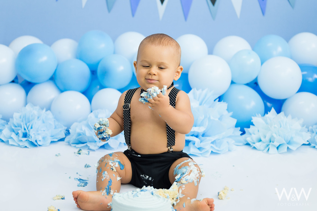 ensaio smash the cake poderoso chefinho estúdio wewfotografia são paulo chácara santo antonio menino azul