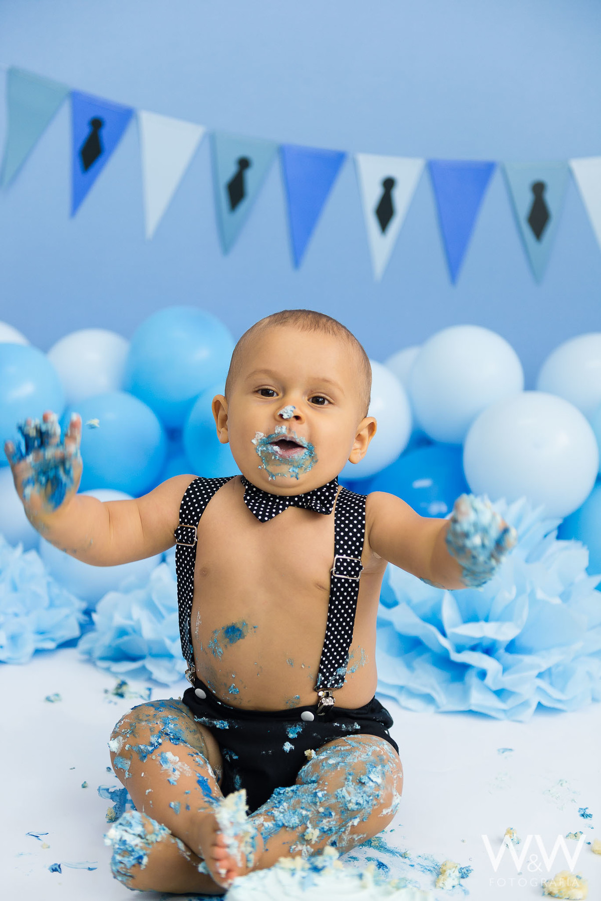 ensaio smash the cake poderoso chefinho estúdio wewfotografia são paulo chácara santo antonio menino azul