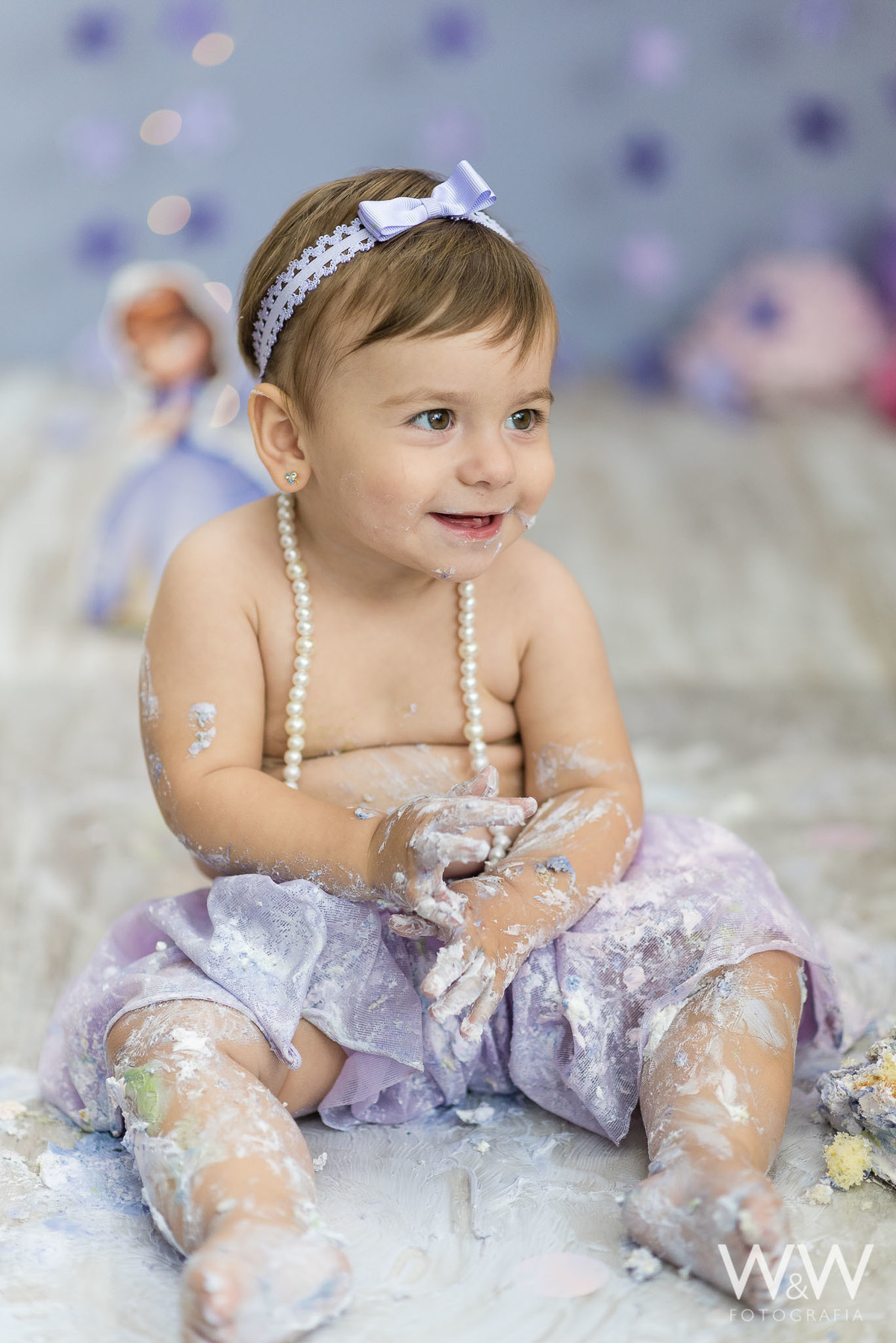 cake smash princesa sofia estúdio são paulo wewfotografia chácara santo antonio lilás