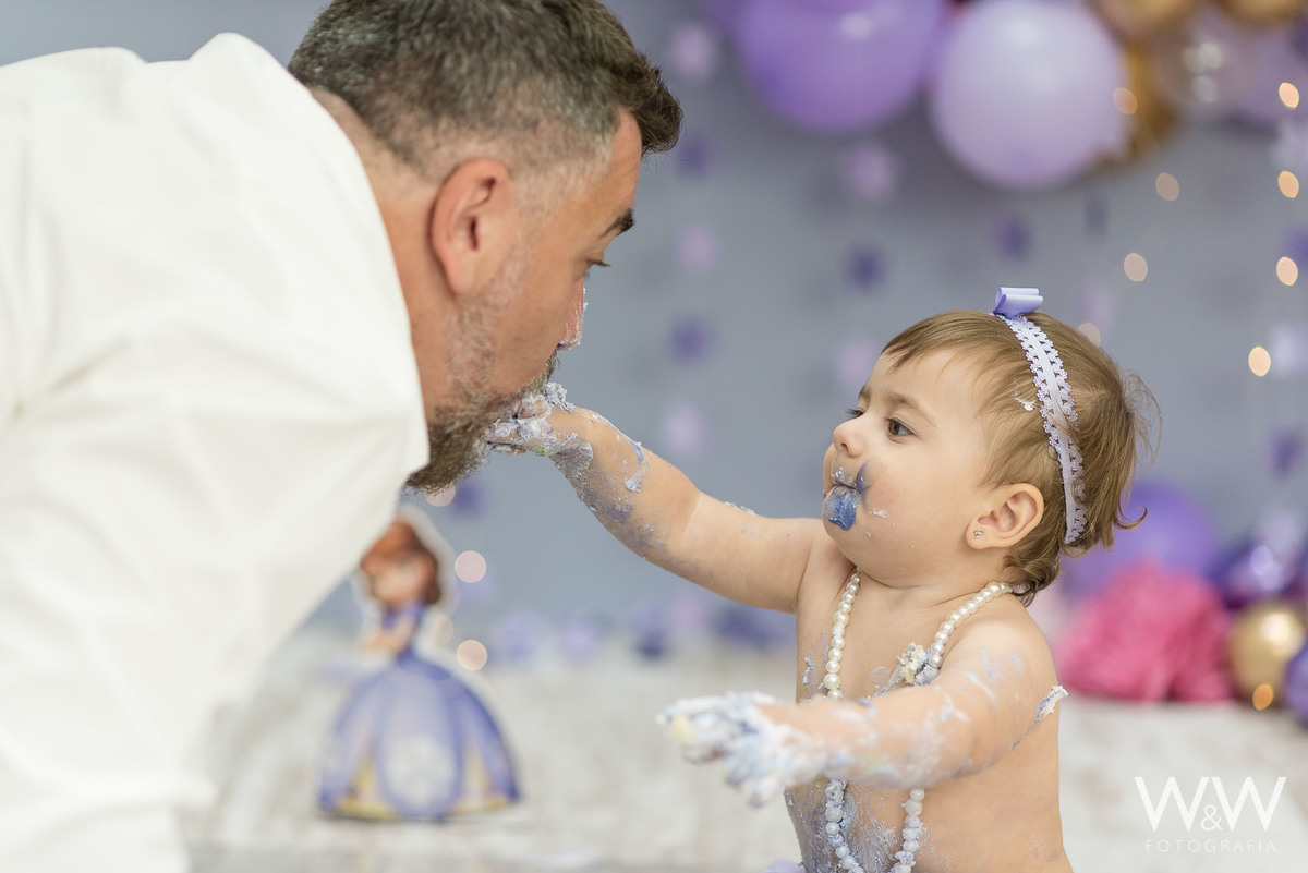 cake smash princesa sofia estúdio são paulo wewfotografia chácara santo antonio lilás