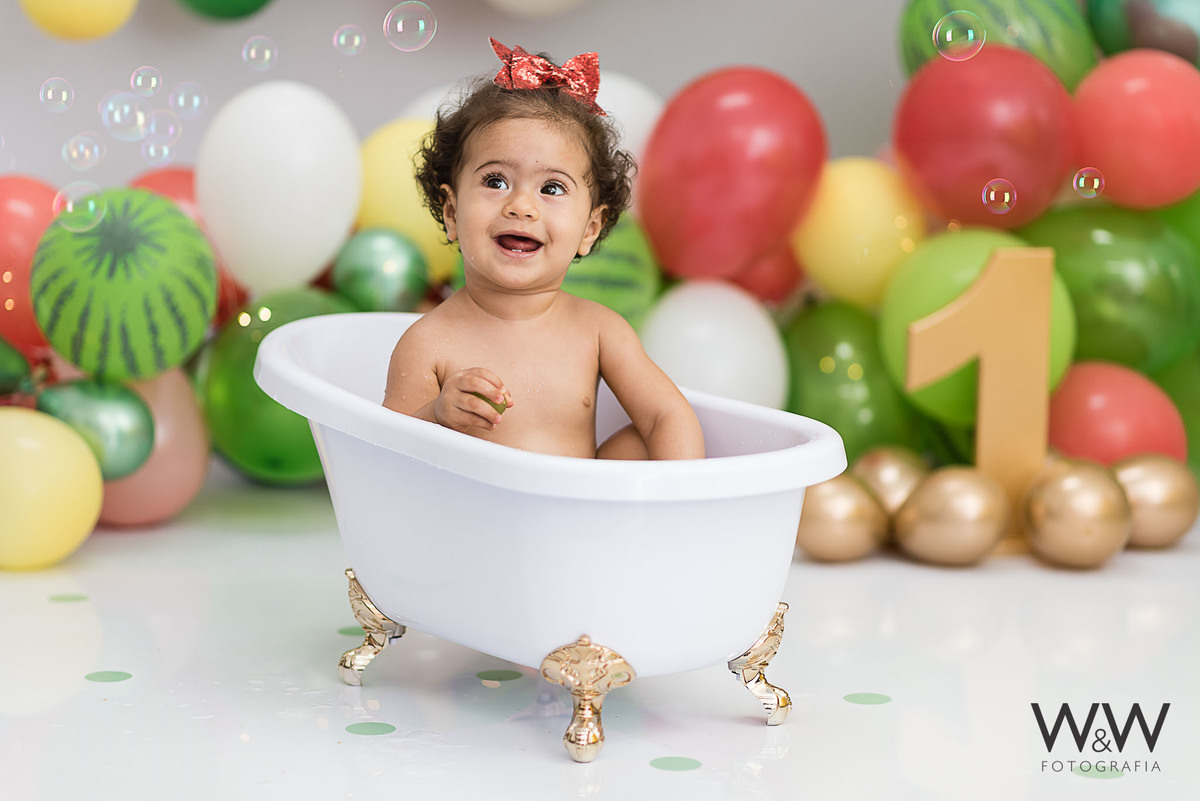 ensaio fruitsmash menina estúdio wewfotografia bolo melancia smashthefruit