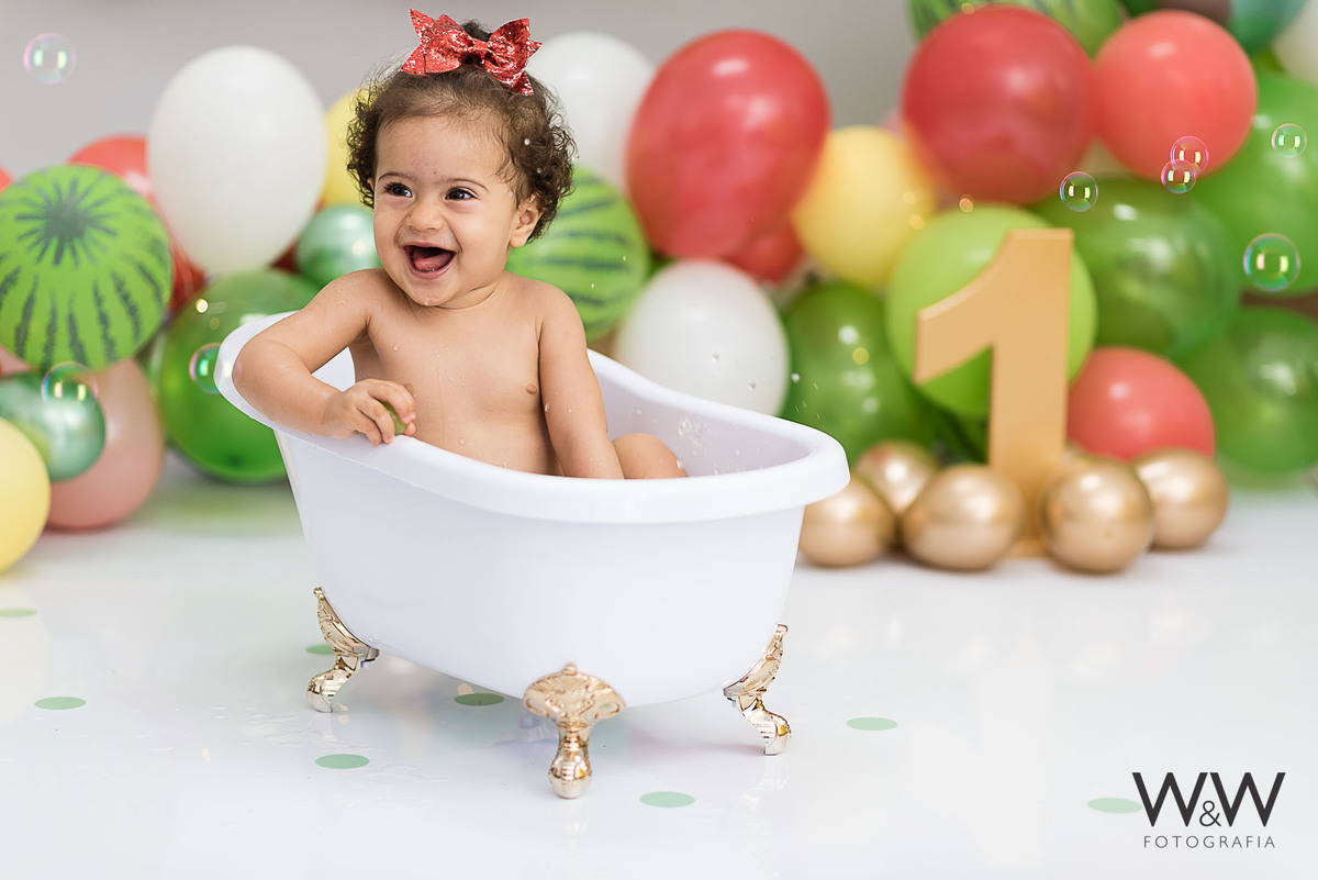 ensaio fruitsmash menina estúdio wewfotografia bolo melancia smashthefruit