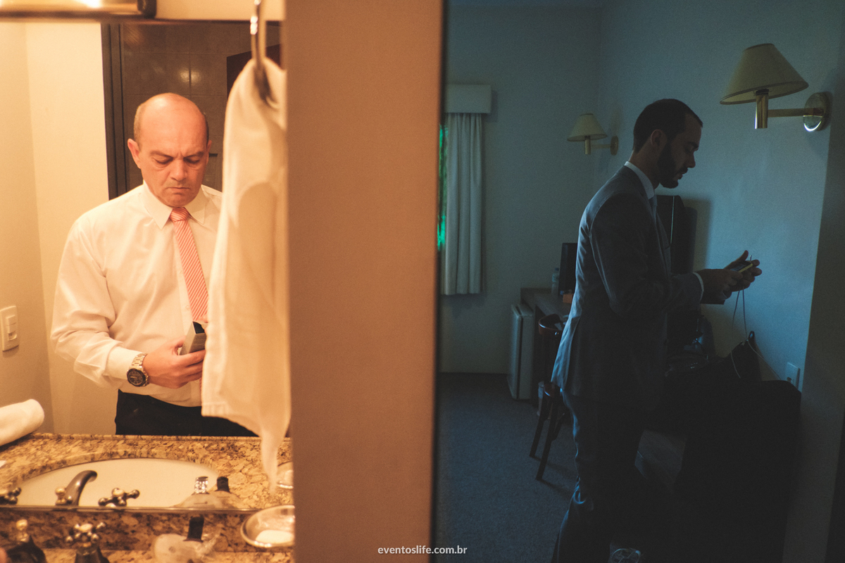 Casamento Laís e Fernando, Life Fotografia, Cyndi Omoto, Alex Oliveira, Chácara Santa Victória, Case de dia, Casamento Adventista, making of, noivo, groom, contraste, cor quente e fria, arte, fotografia espontanea