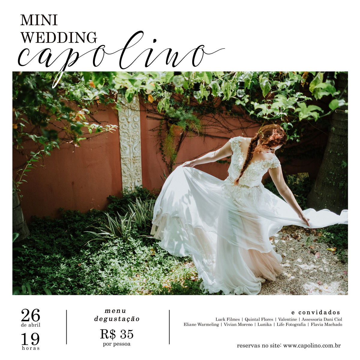 Fotografia de Casamento Sorocaba, Mini Wedding, Wedding, Capolino, Capolino Cucina Italiana, Editorial, Boho, Boho Chic, Vestido de Noiva, Buquê, Decoração Diferente, Ar Livre, Noiva, Life Fotografia, Evento Capolino, Feira de Noivas, Degustação, 