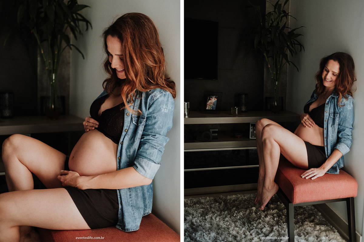 Ensaio Gestante, Sessão Grávida, Gravidez, Mamãe, Fotografia de Família, Sorocaba, Life Fotografia, Carinho de mãe, Gestante sentada, Mãe feliz, Grávida Feliz, Luz Natural, Foto espontânea, Ensaio em Casa, Ensaio Intimista