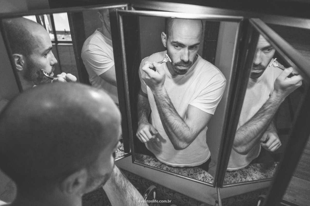 Fotografia de Casamento Sorocaba, Life Fotografia, Tajj Eventos, São Roque, Sorocaba, Amanda e Rafael, Fotografia espontânea, Fotografia diferente, Melhores fotógrafos de Sorocaba, Melhor fotógrafo, Making Of de Noivo, Reflexos, Noivo, Groom, Arte, PB