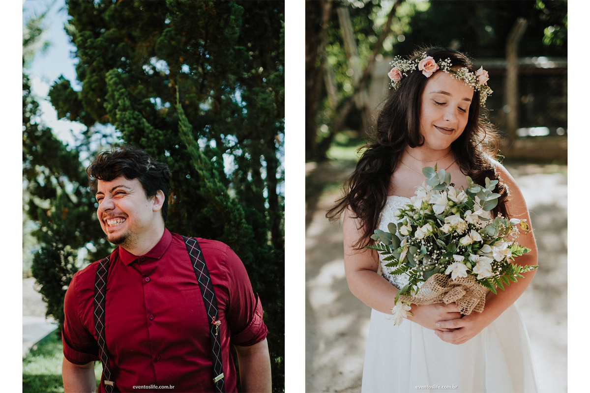 Preview, Casamento, Wedding, Life Fotografia, Fotos espontâneas, Casamento ao ar livre, Casamento de Dia, Noivos, Bride, Groom, Noivos felizes, Buquê de Noiva, Bouquet, Camisa vermelha, Suspensório, Casamento no Campo, Interior, Melhor fotógrafo