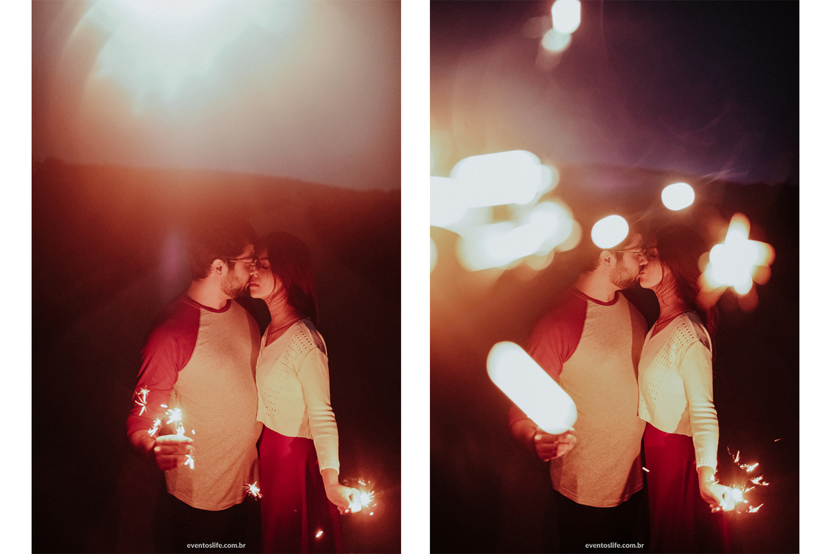 Ensaio, Pré Wedding, Pré Casamento, Sessão Fotográfica, Caiane e Lucas, Piedade, Ensaio no campo, interior, Fotografia de Casamento Sorocaba, Life Fotografia, Casamento no campo, Natureza, Abraço, Casal, Sparkles, Wild, Faíscas, Fogos, Beijo, Amor, Noite