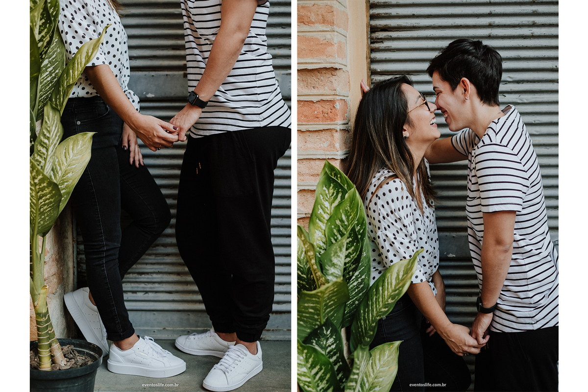 Ensaio Pré Casamento, Pré Wedding, Life Fotografia, Life Fotografia de Casamentos, Fotos de Casamentos, Sorocaba, Itu, Fábrica São Luiz, Same Sex, Love Wins, Same sex couple, Amor, Amar a céu aberto, Villa Mandacarú, Aline e Marcele, Porta, Plantas, Urban