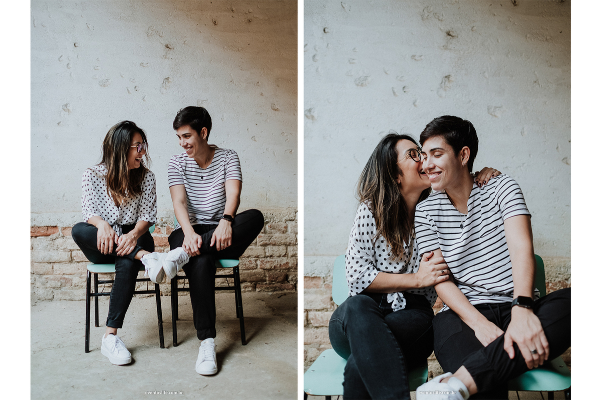 Ensaio Pré Casamento, Pré Wedding, Life Fotografia, Life Fotografia de Casamentos, Fotos de Casamentos, Sorocaba, Itu, Fábrica São Luiz, Same Sex, Love Wins, Same sex couple, Amor, Amar a céu aberto, Villa Mandacarú, Aline e Marcele, Vintage Wall, Urbana