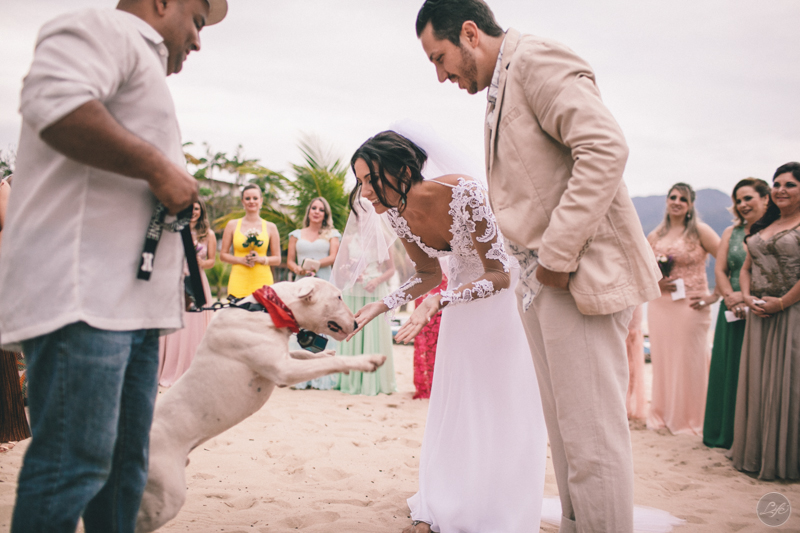 cerimônia linda emocionante, casamento, destination wedding, destination photographers, caraguatatuba, casamento na praia, pé na areia, cachorro com alianças