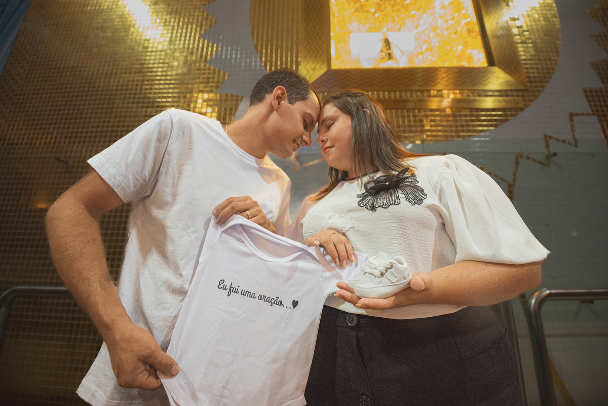 revelação de gravidez no Santuario Nacional em Aparecida do norte