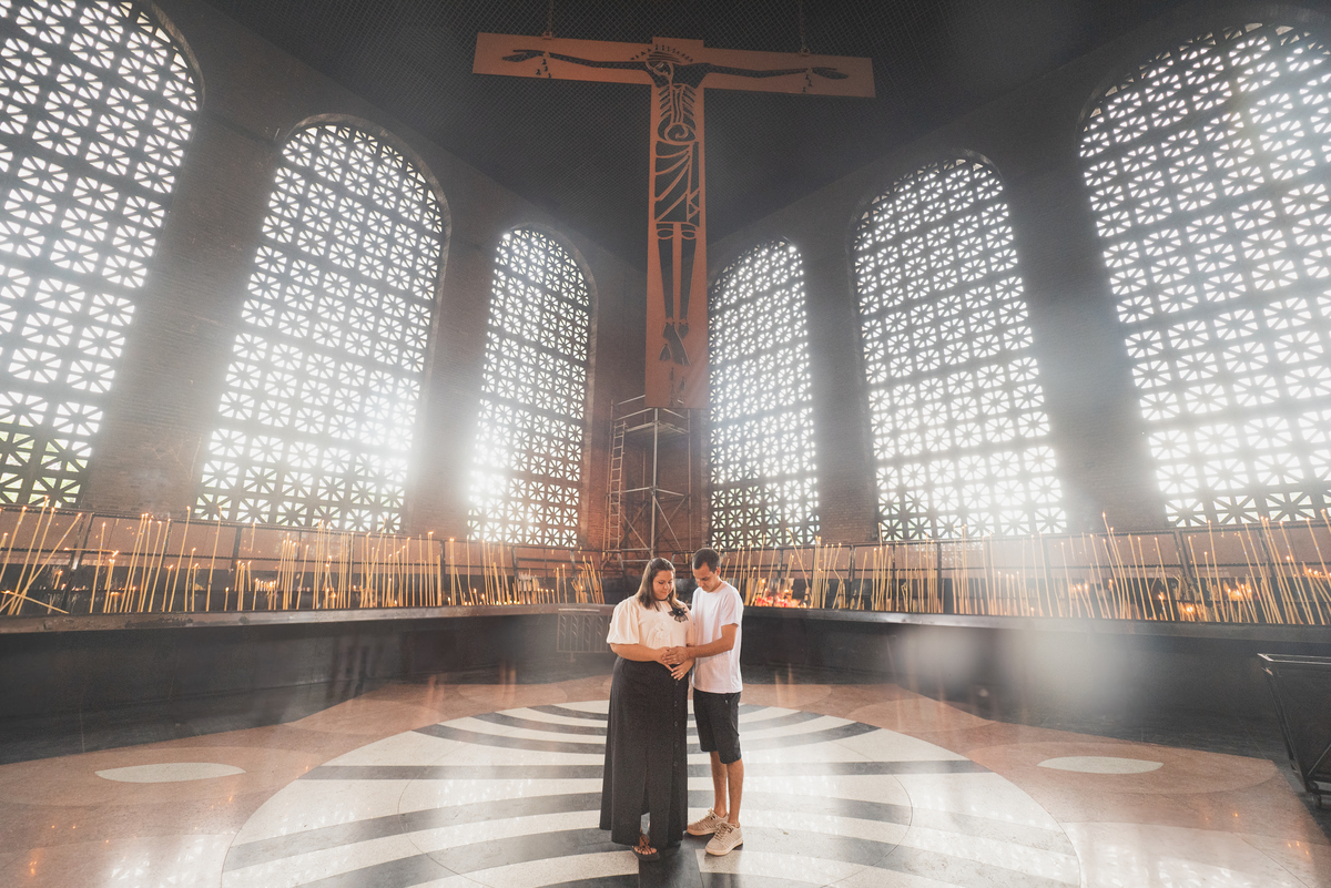 revelação de gravidez no Santuario Nacional em Aparecida do norte