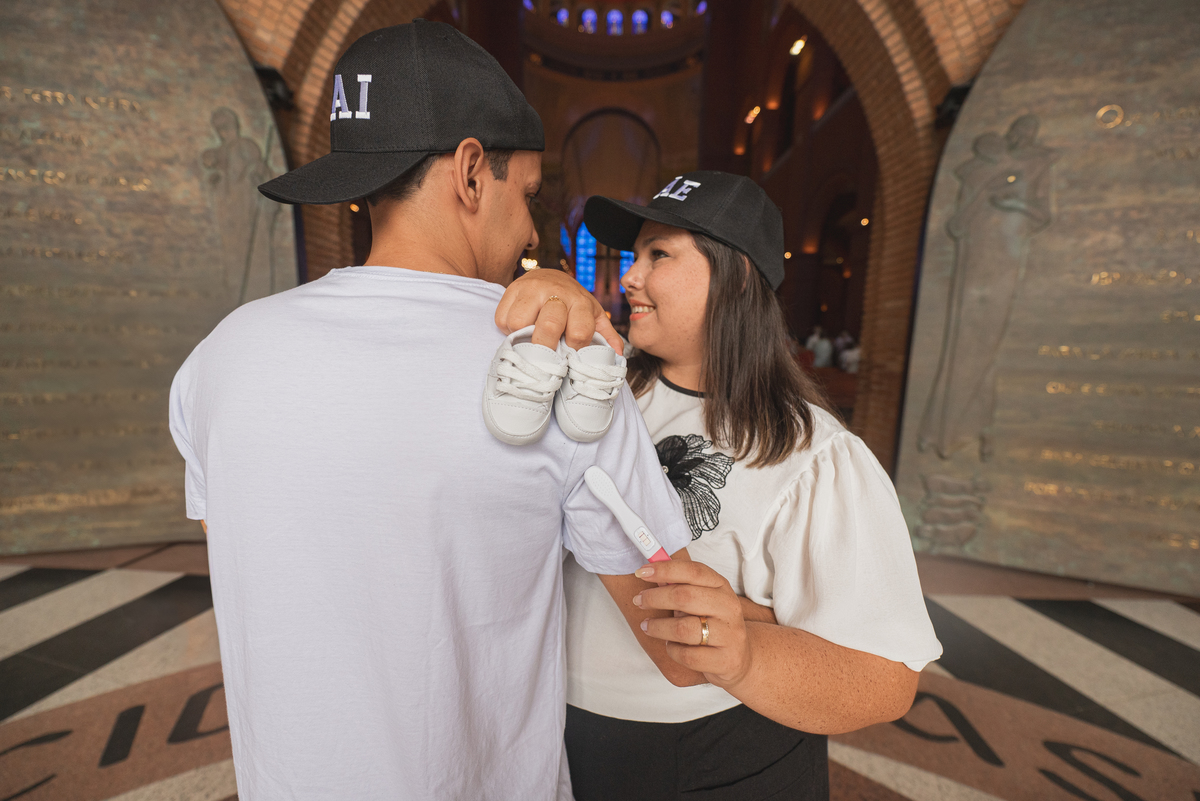 revelação de gravidez no Santuario Nacional em Aparecida do norte