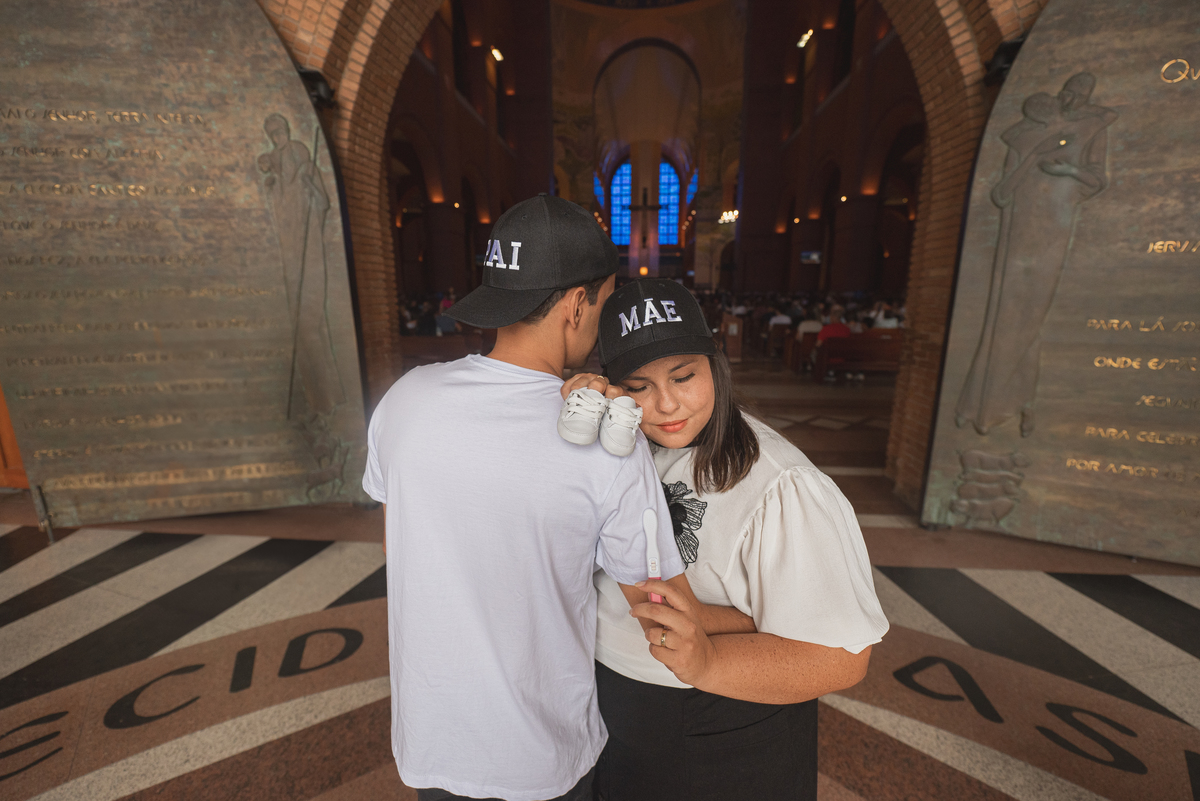 revelação de gravidez no Santuario Nacional em Aparecida do norte