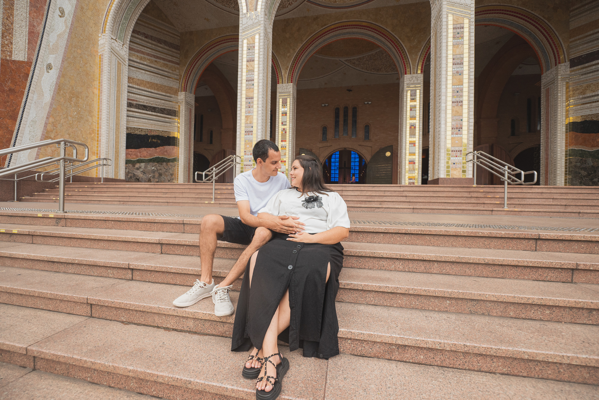 revelação de gravidez no Santuario Nacional em Aparecida do norte