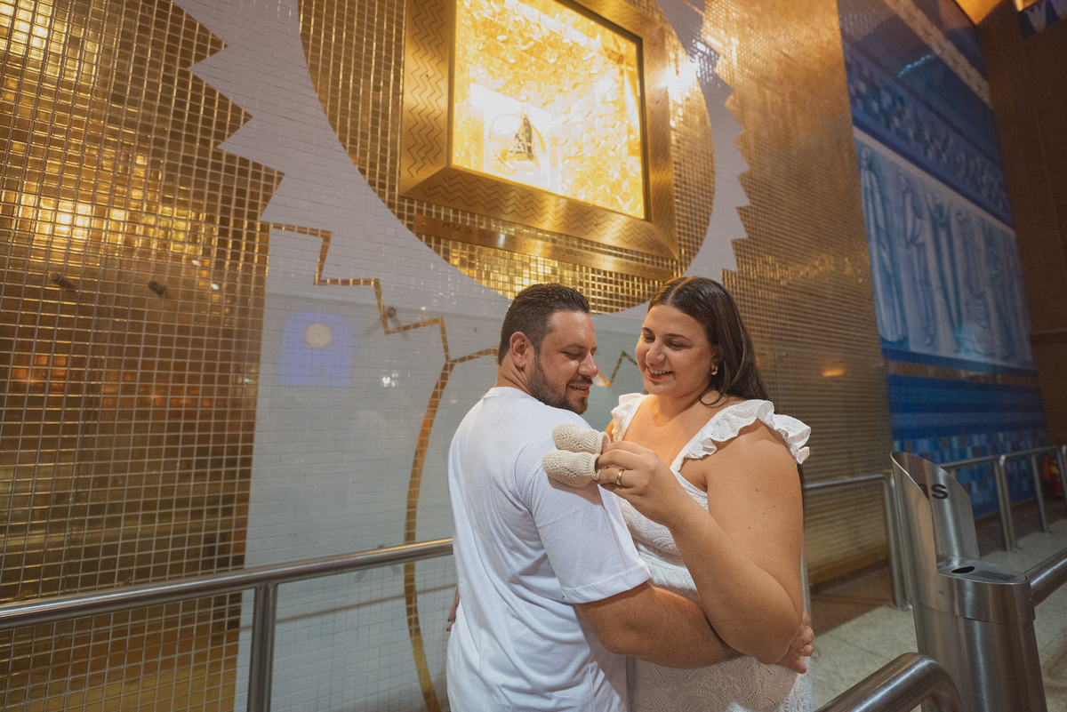 revelação de gravidez no Santuario Nacional em Aparecida do norte