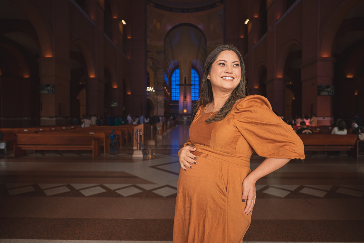 ensaio gestante no santuario nacional basilica de nossa senhora aparecida em aparecida do norte