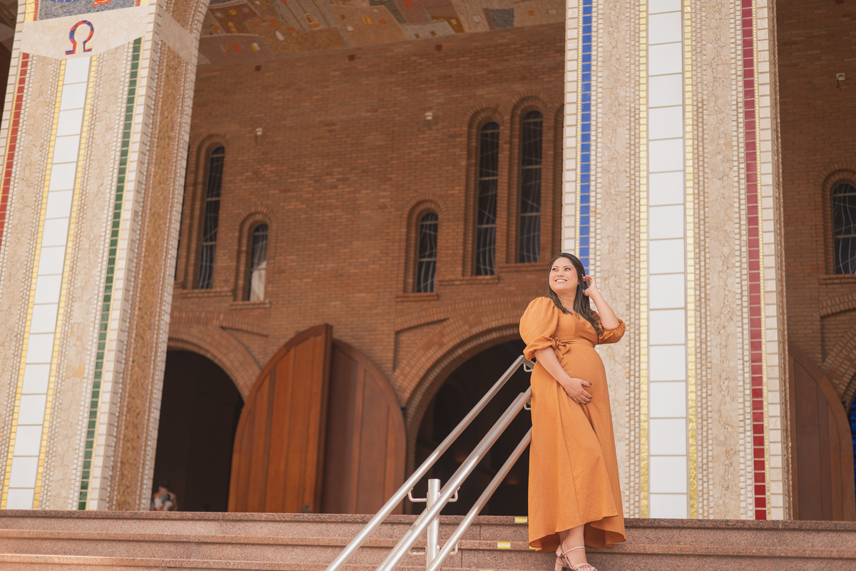 ensaio gestante no santuario nacional basilica de nossa senhora aparecida em aparecida do norte