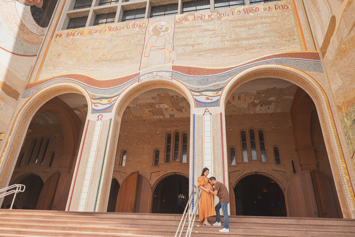 ensaio gestante no santuario nacional basilica de nossa senhora aparecida em aparecida do norte
