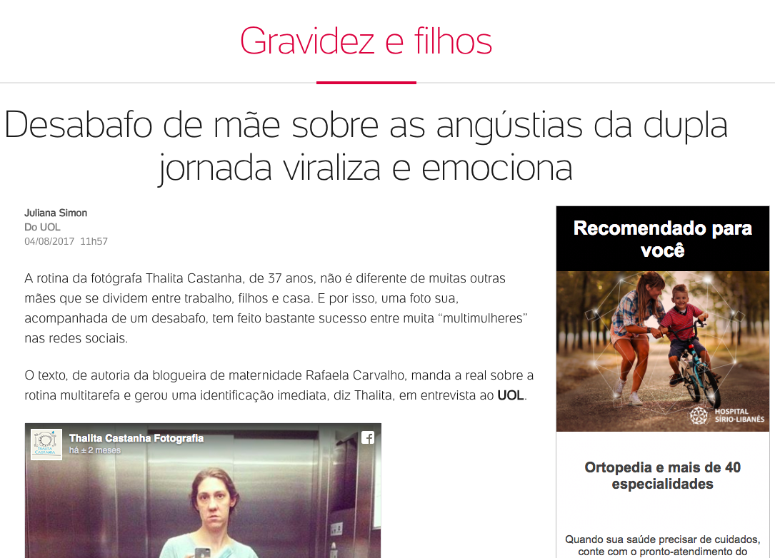 Imagem capa - Desabafo de mãe sobre as angústias da dupla jornada viraliza e emociona. por Thalita Castanha