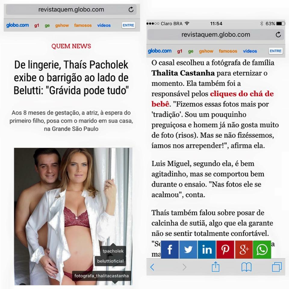 Imagem capa - Thais Pacholek faz ensaio de gestante por Thalita Castanha