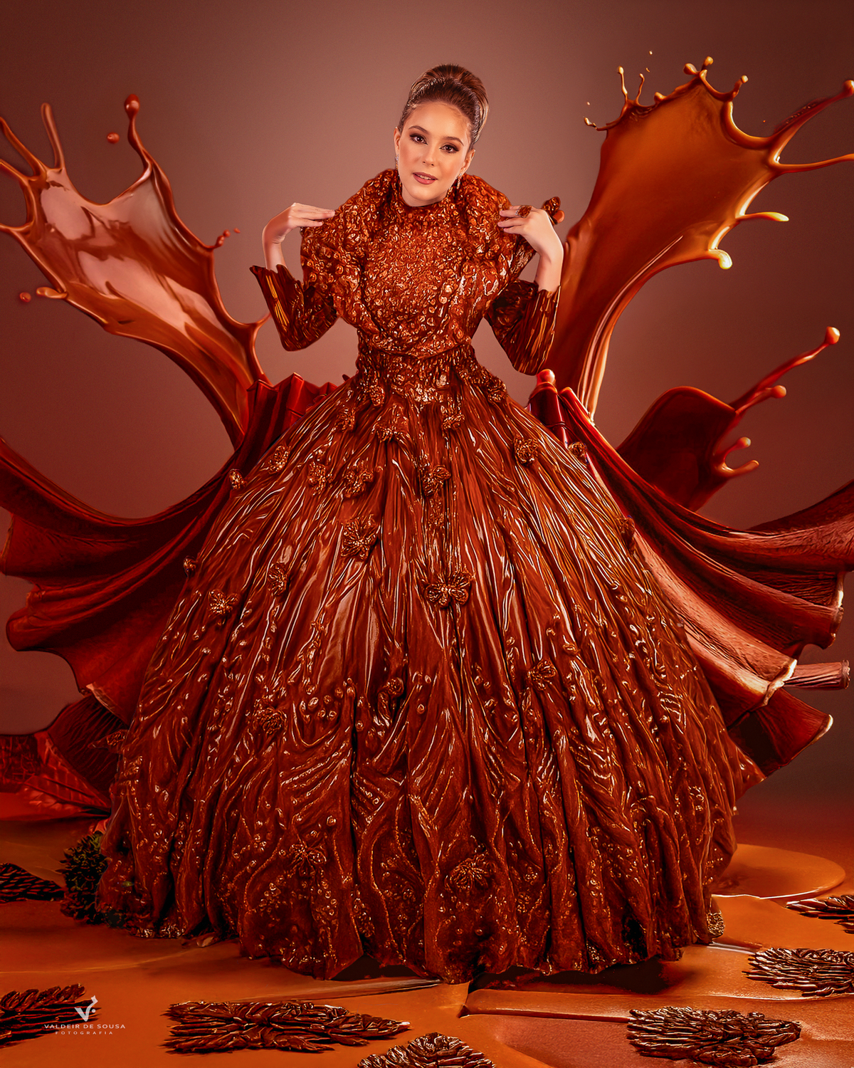 No reino do creme e da calda brilhante, ela é a magia em forma elegante