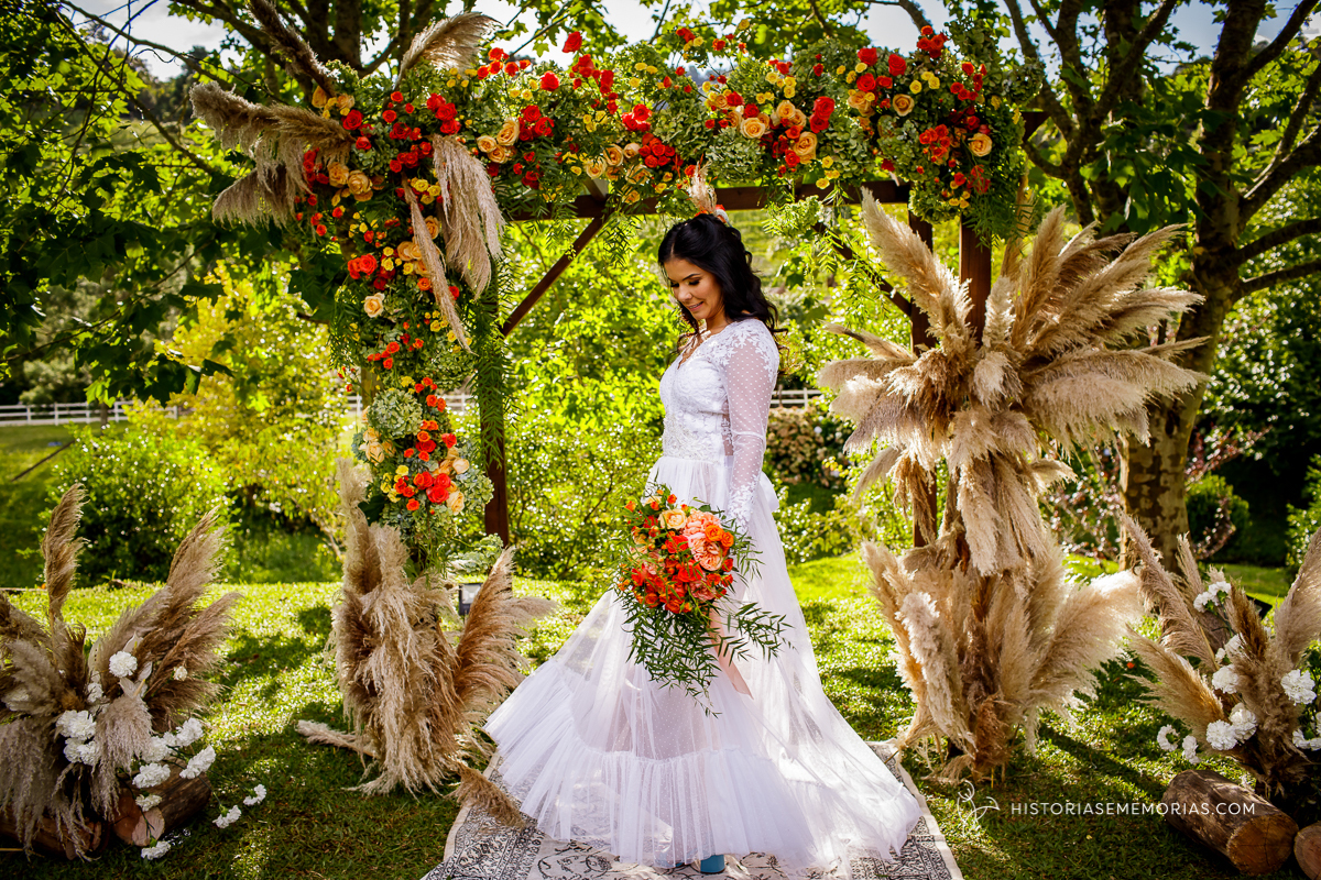 noiva com seu vestido