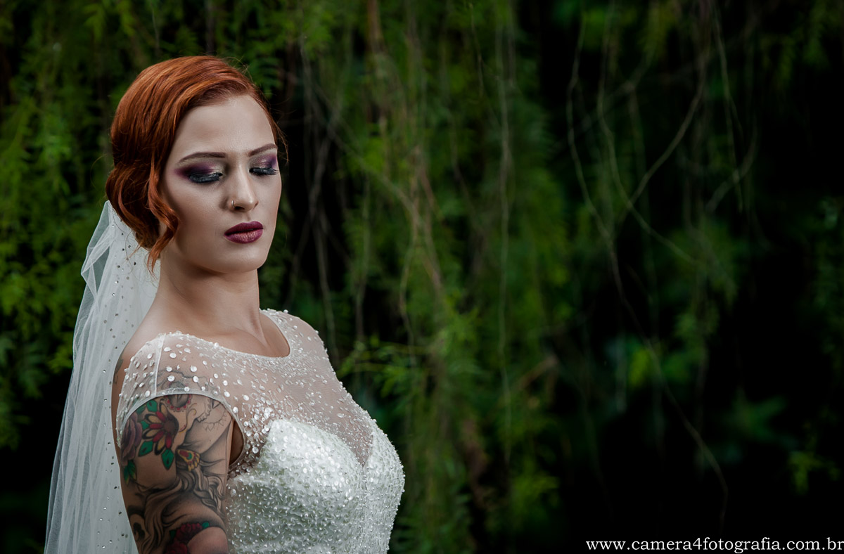 foto da noiva durante ensaio