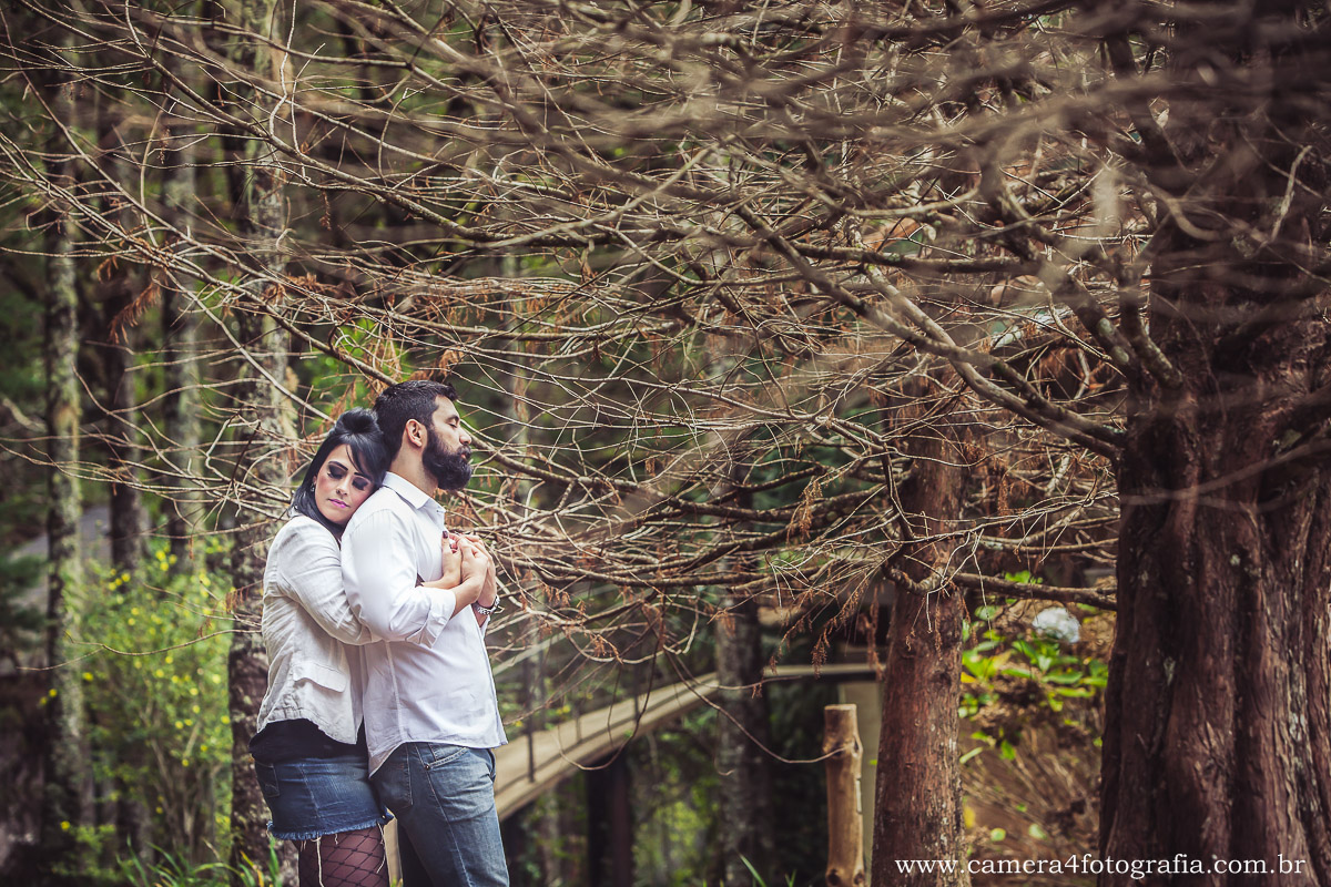 noivos no jardim na pousada em Monte Verde MG