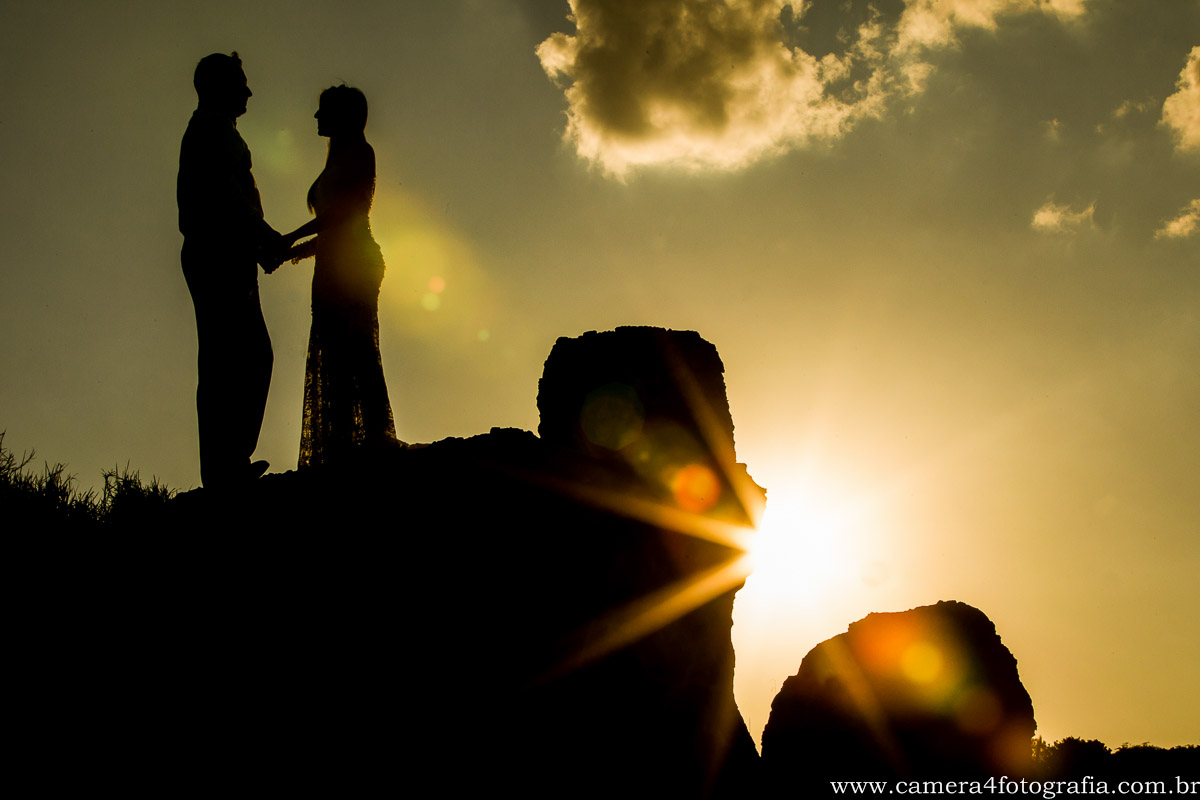 silhueta dos noivos no ensaio pré wedding