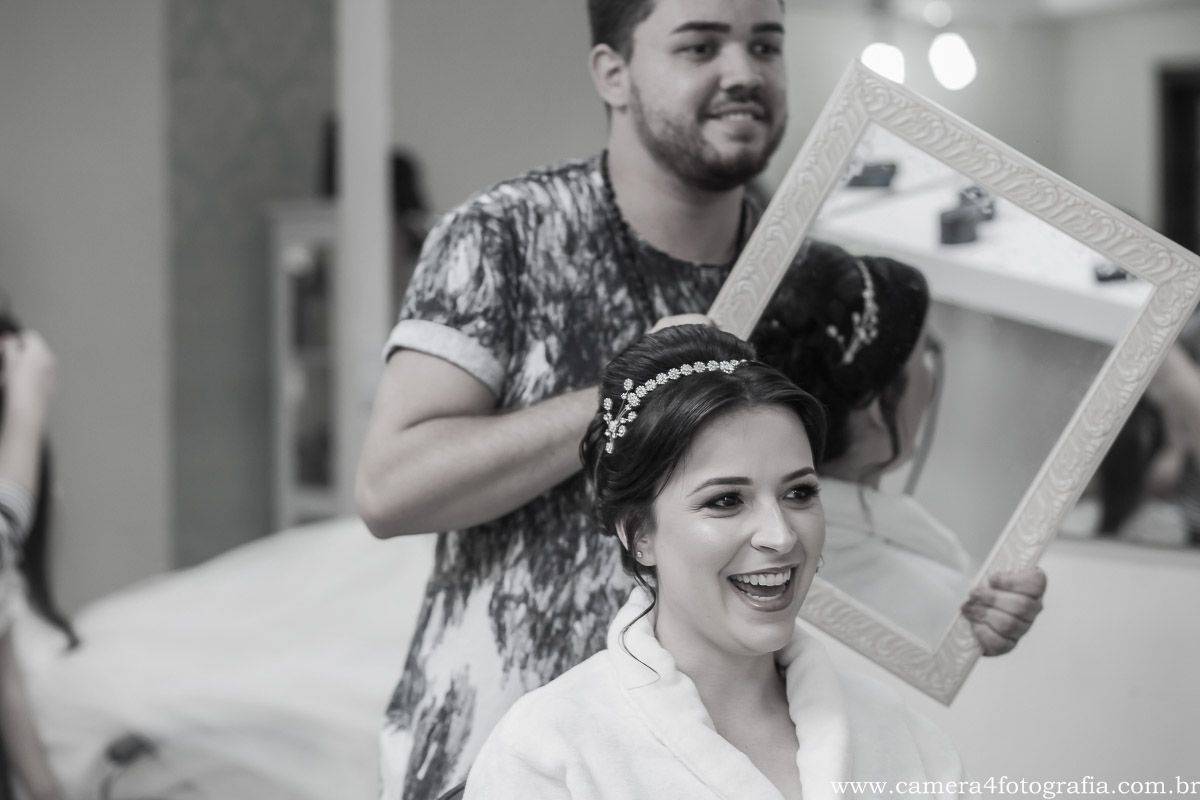 noiva durante o making of