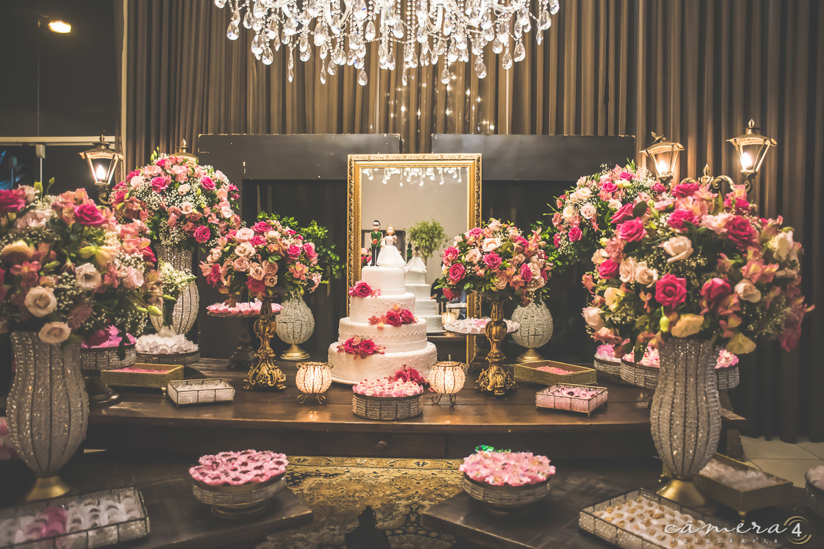 mesa do bolo de casamento