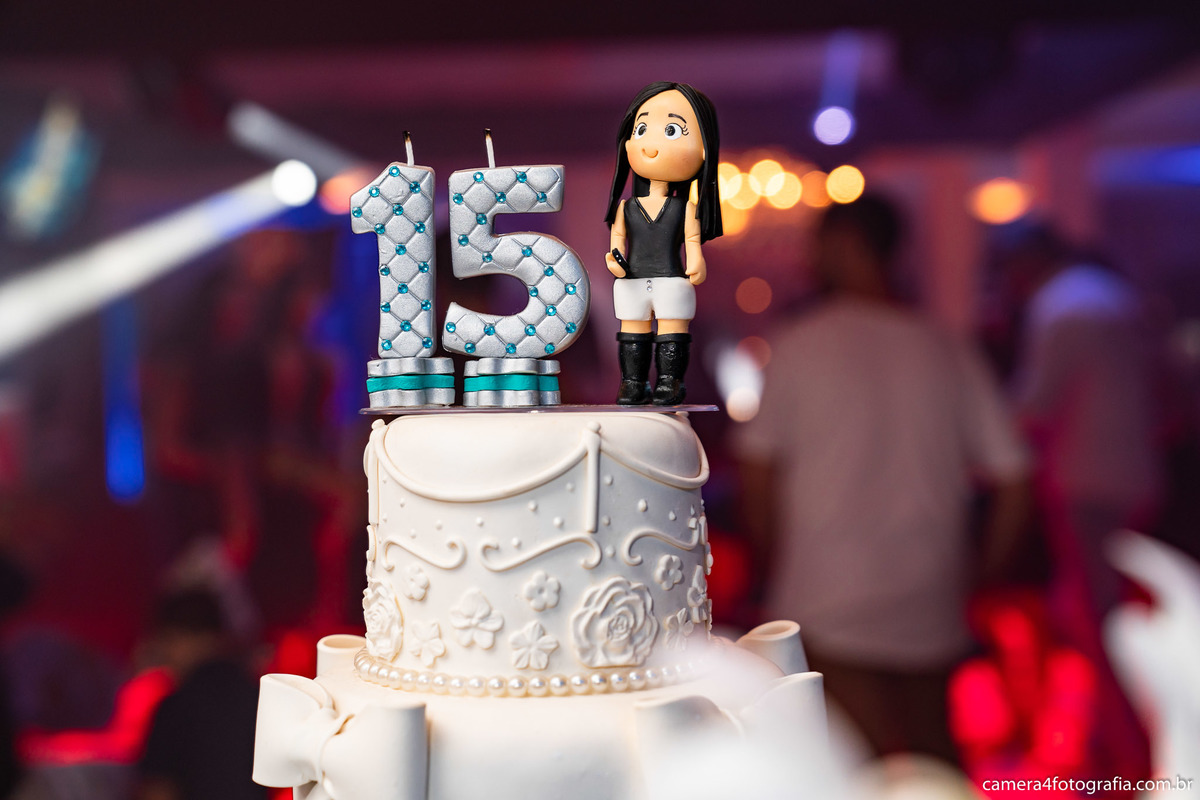 topo do bolo de aniversário de 15 anos